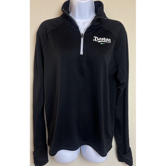 Nike Dri-FIT Sphere Boston Run Women's Medium 1/4 Zip Black‎ Marathon Race - Picture 1 of 12